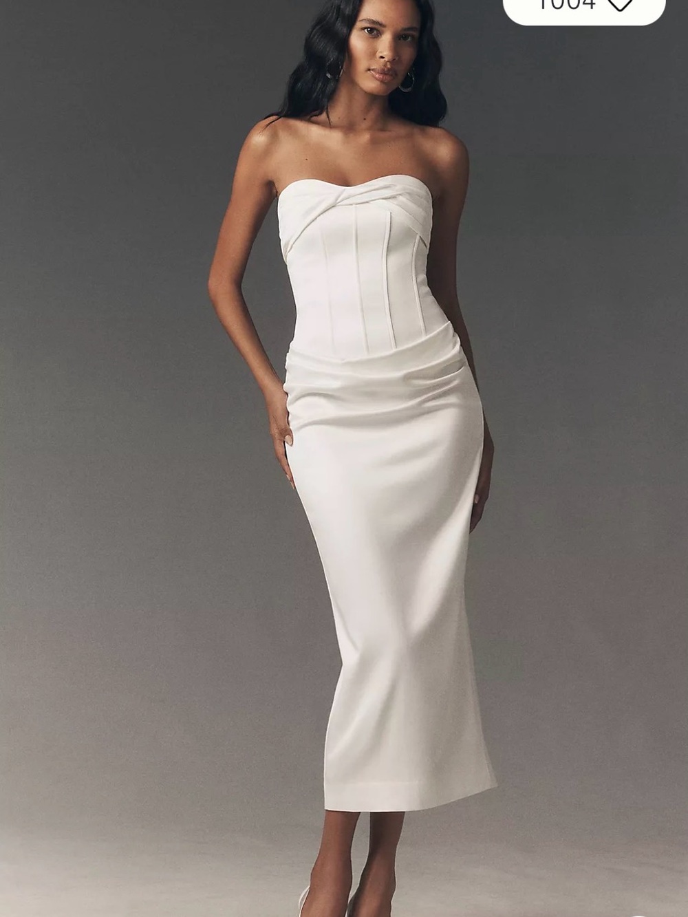 BHLDN Strapless White Maxi Dress with Sculpted Bodice